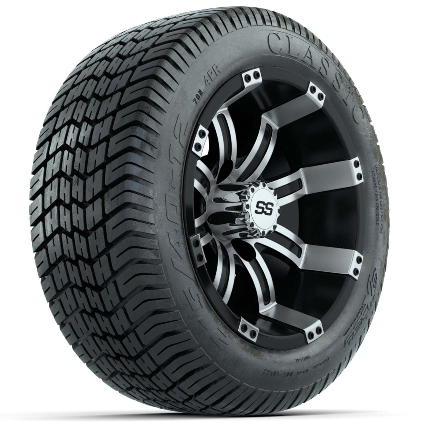 Set of (4) 12 in GTW Tempest Wheels with 215/40-12 Excel Classic Street Tires