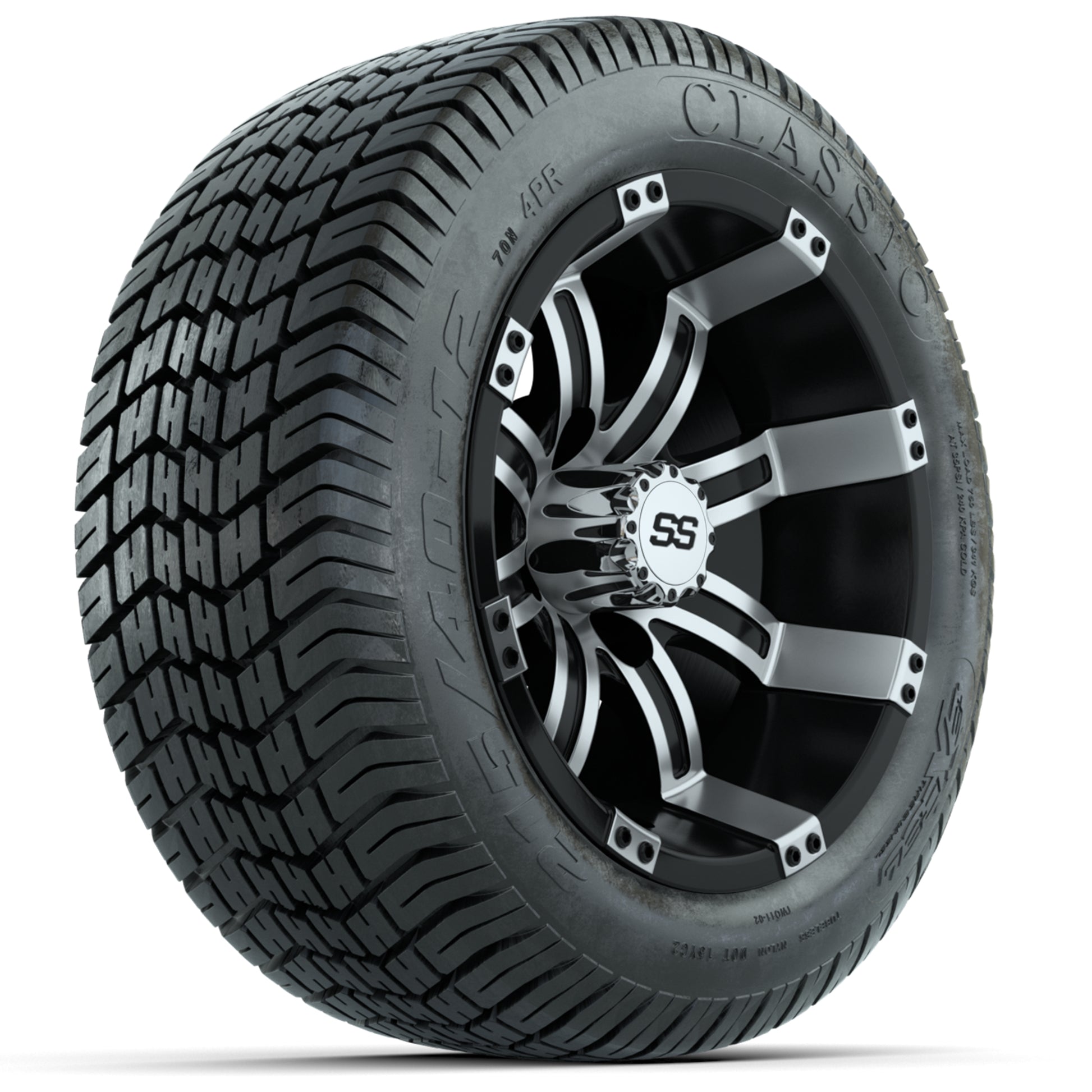 Set of (4) 12 in GTW Tempest Wheels with 215/40-12 Excel Classic Street Tires