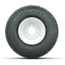Set of (4) 8 in White Steel Wheels with 18 in Kenda Load Star Tires