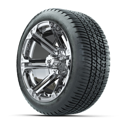 GTW Specter Chrome 14 in Wheels with 19in Fusion Street Tires – Set of 4