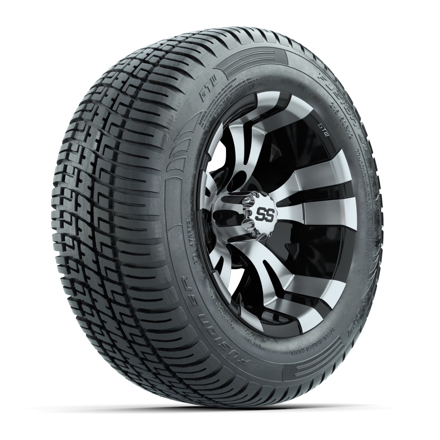 Set of (4) 12 in GTW Vampire Wheels with 215/50-R12 Fusion S/R Street Tires