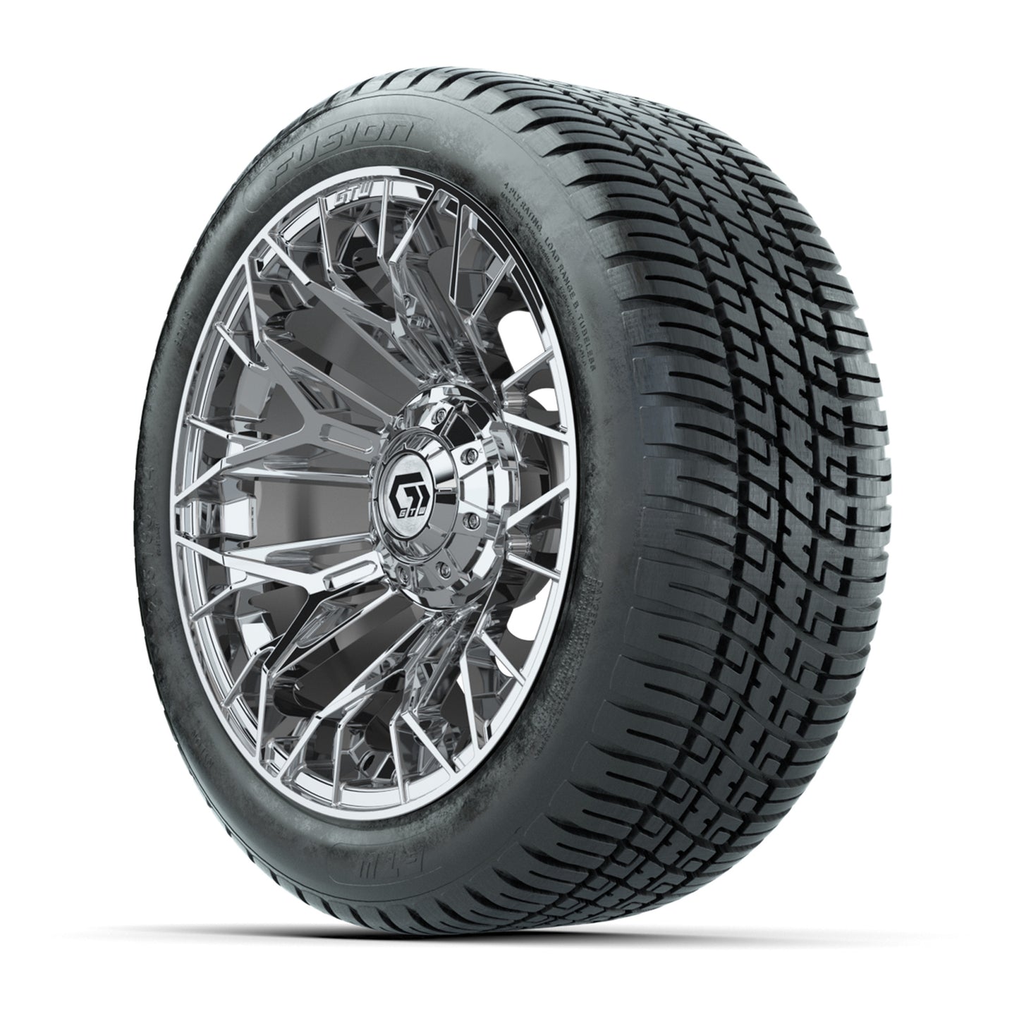 GTW® Stellar Chrome 14 in Wheels with 205/30-R14 Fusion Street Tires – Full Set