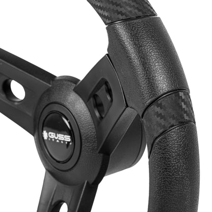 Gussi Italia® Lugana Black Steering Wheel Compatible with ICON Golf Car Models & AEV Golf Car Models