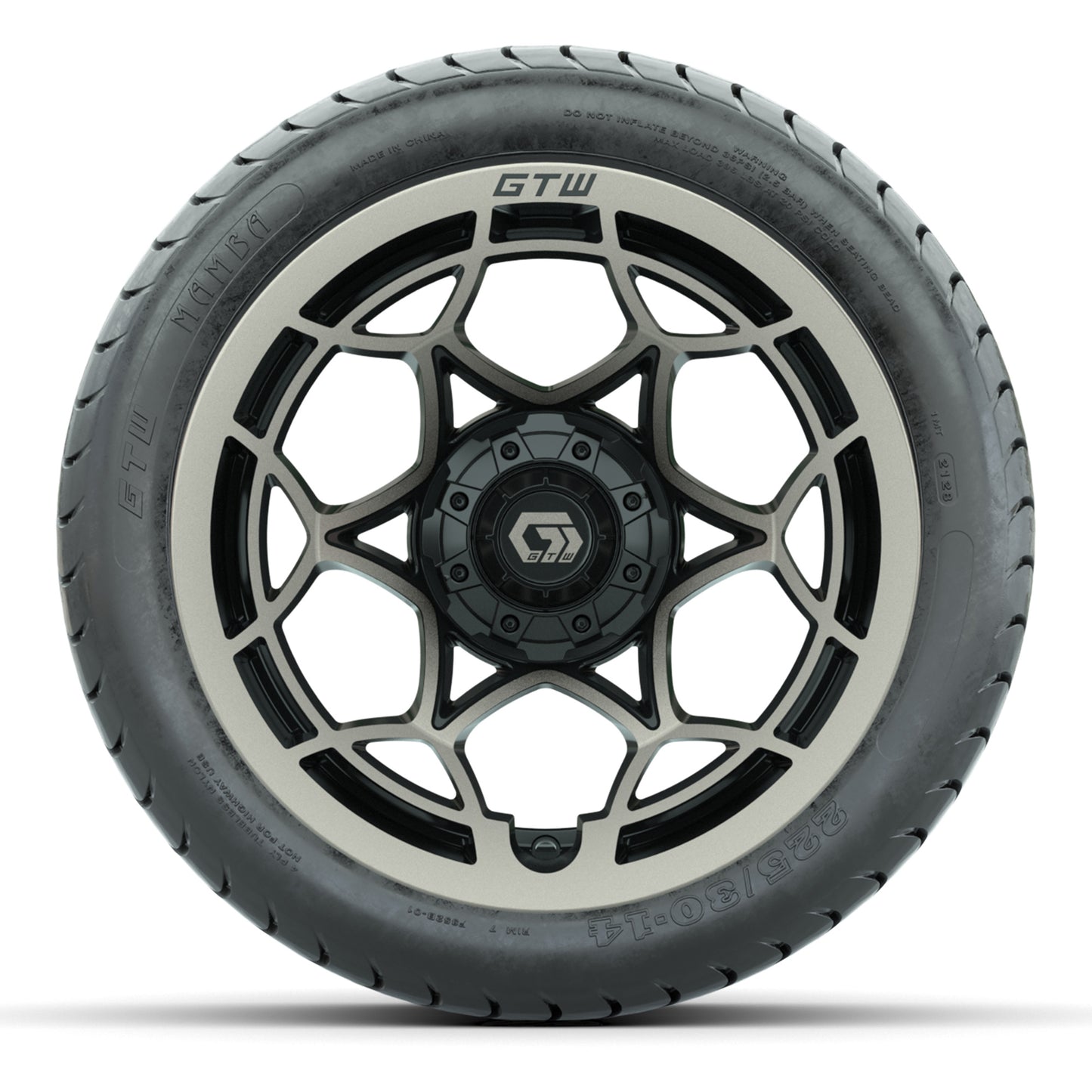 GTW Nexus Black/Bronze 14 in Wheels with 225/30-14 Mamba Street Tires – Full Set