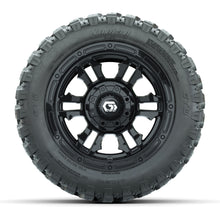 GTW® Shogun Gloss Black 12 in Wheels with 22X11-R12 Nomad Steel Belt Radial All-Terrain Tires – Full Set
