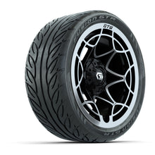 GTW® Nexus Gloss Black/Silver 14 in Wheels with 205/40-R14 Fusion GTR Steel Belted Street Tires – Full Set