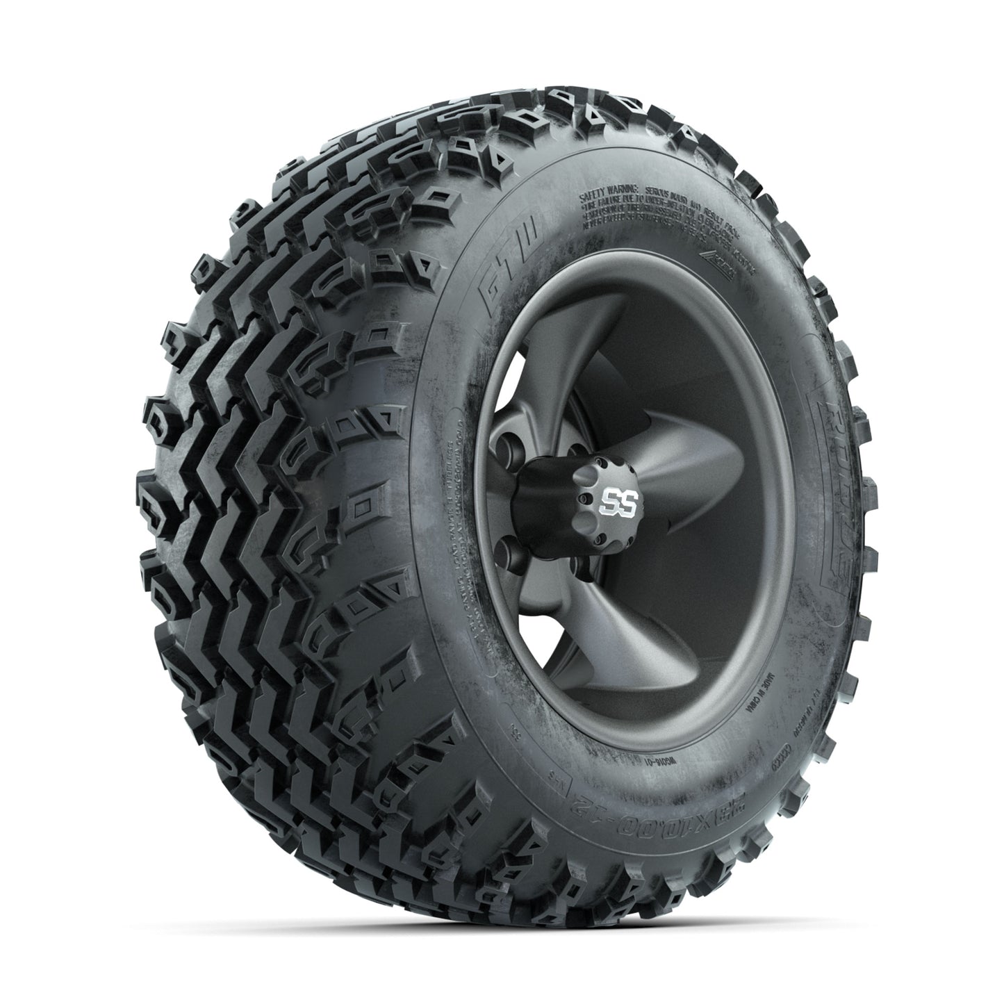 GTW Stellar Machined/Black 12 in Wheels with 23x10.00-12 Rogue All Terrain Tires - Full Set