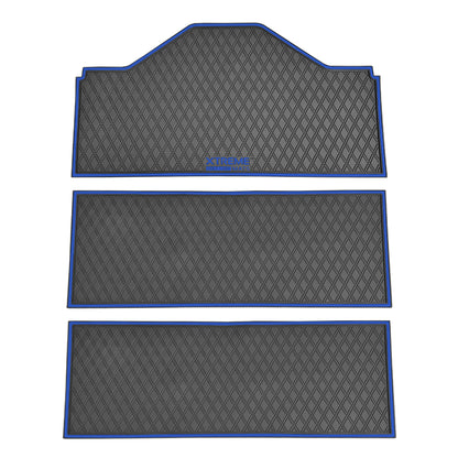 Xtreme Front & Two Middle Floor Mats for Evolution D5 Ranger & Maverick – Black/Blue