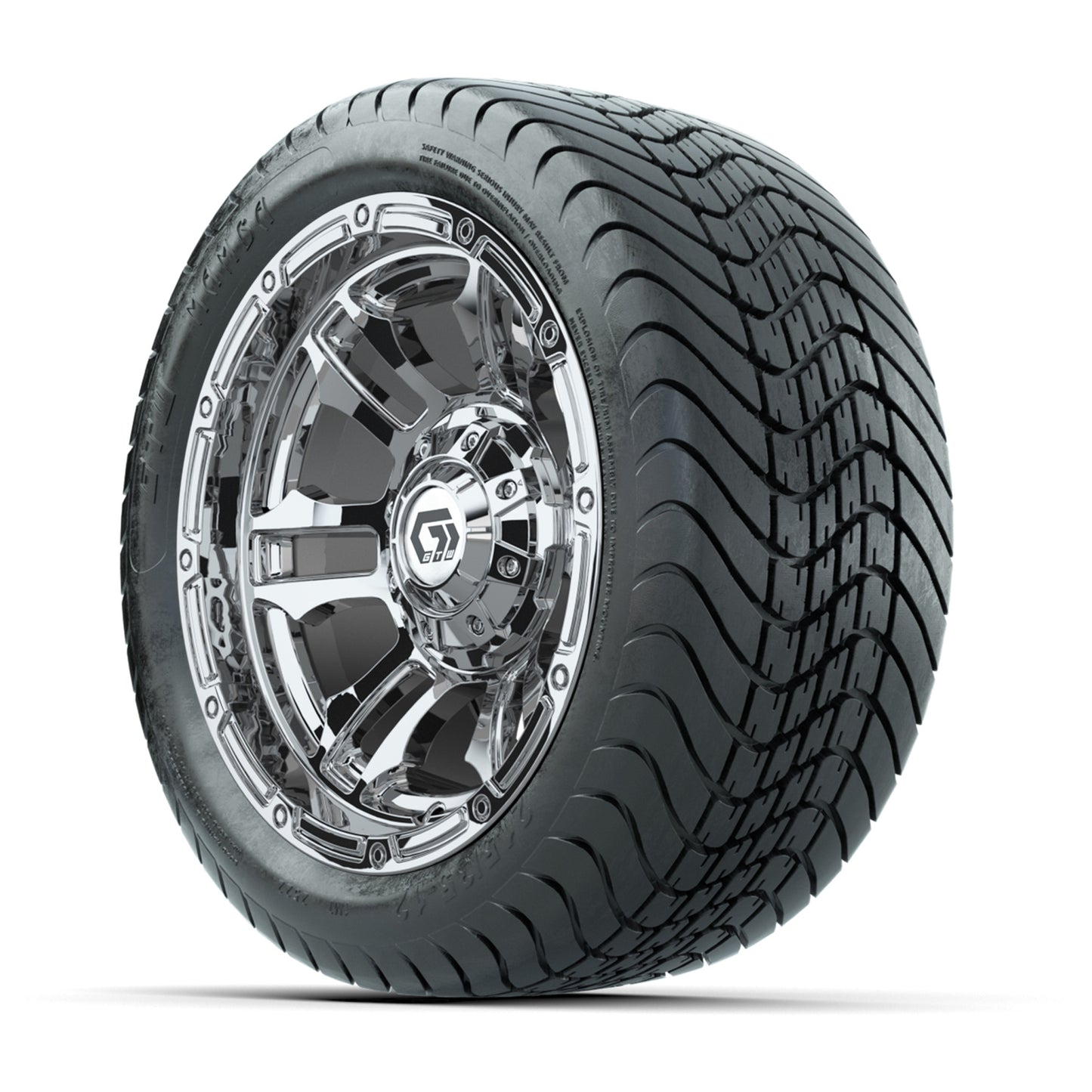 GTW® Shogun Chrome 12 in Wheels with 215/35-12 Mamba Street Tires – Full Set