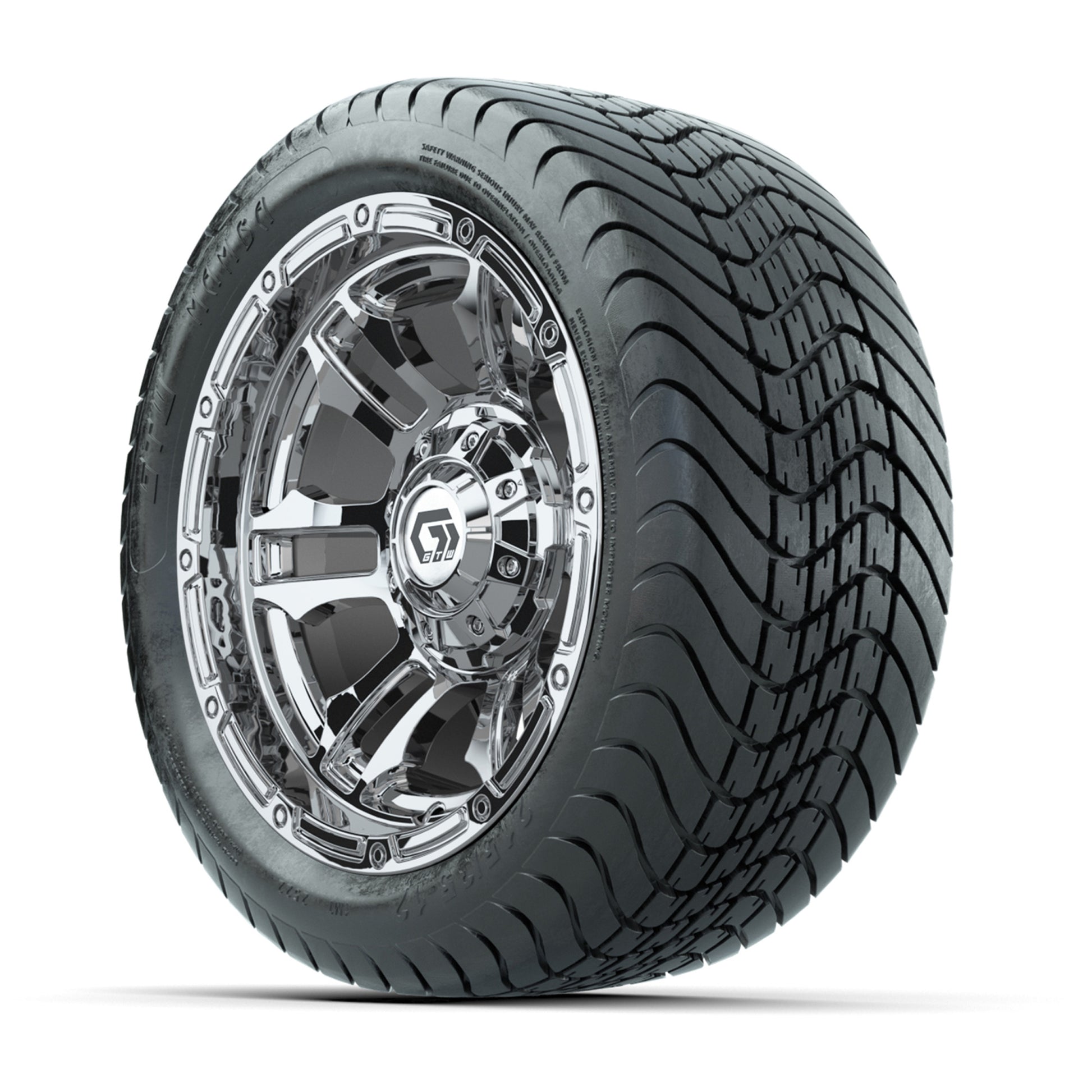 GTW® Shogun Chrome 12 in Wheels with 215/35-12 Mamba Street Tires – Full Set