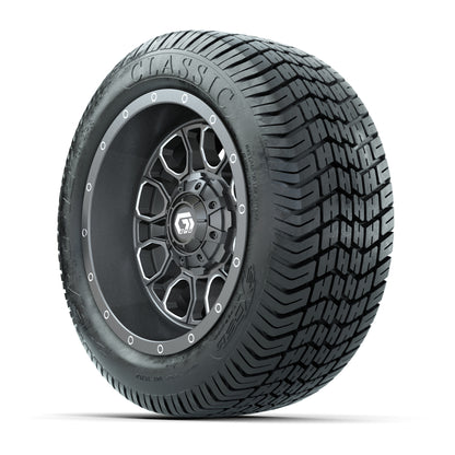 GTW® Volt Gunmetal 12 in Wheels with 215/40-12 Excel Classic Street Tires – Full Set