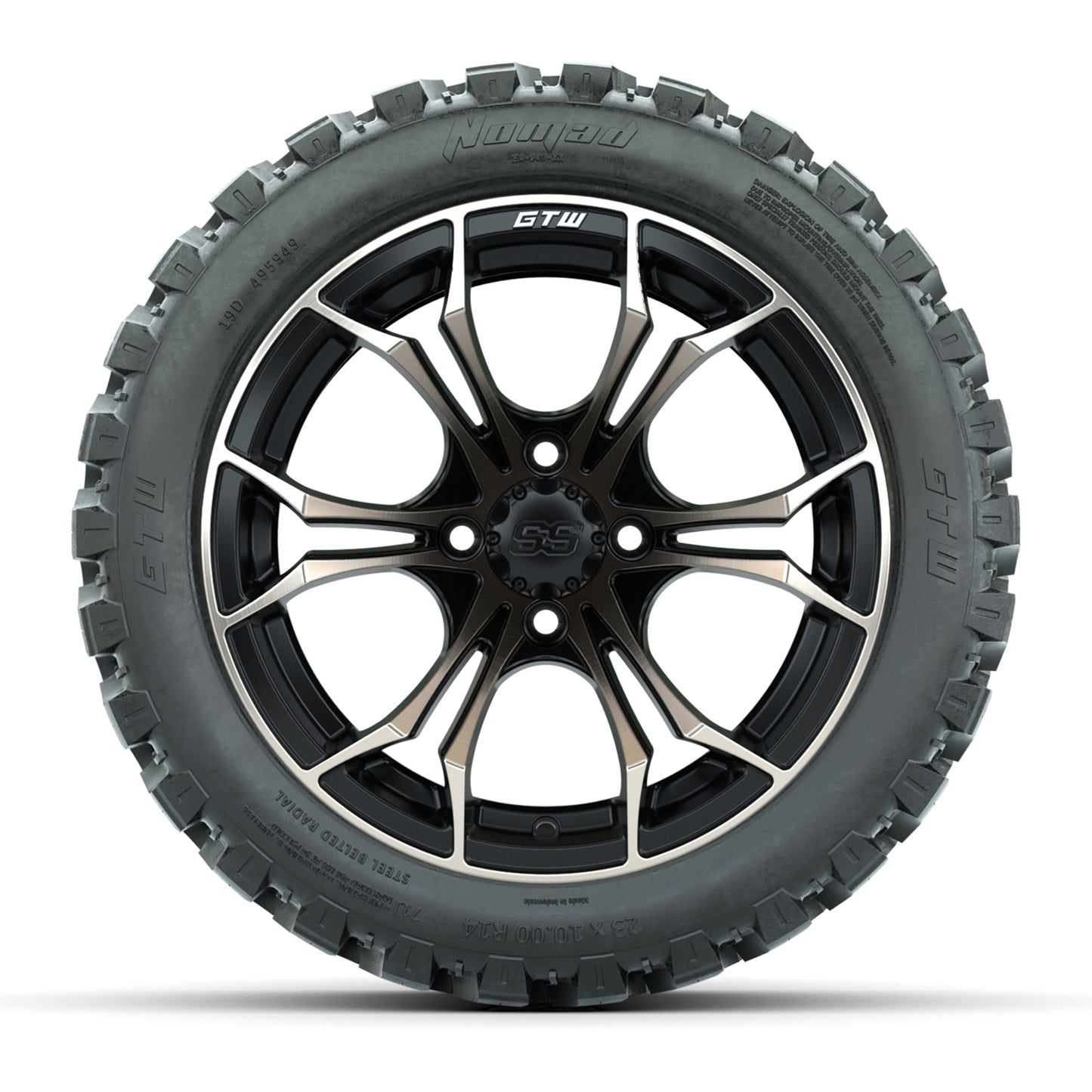 GTW Spyder Bronze/Matte Black 14 in Wheels with 23x10-14 GTW Nomad All-Terrain Tires – Full Set