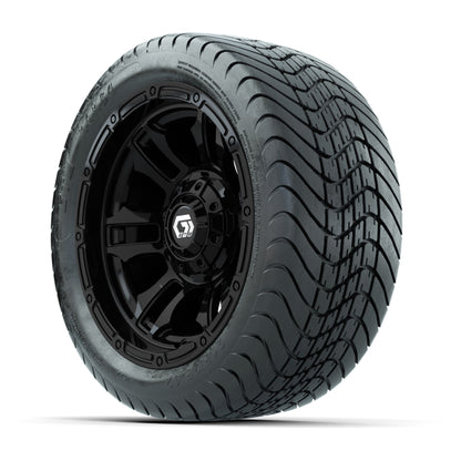GTW® Shogun Gloss Black 12 in Wheels with 215/35-12 Mamba Street Tires – Full Set
