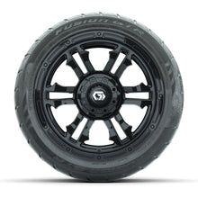 GTW® Shogun Gloss Black 14 in Wheels with 225/40-R14 Fusion GTR Steel Belt Radial Street Tires – Full Set