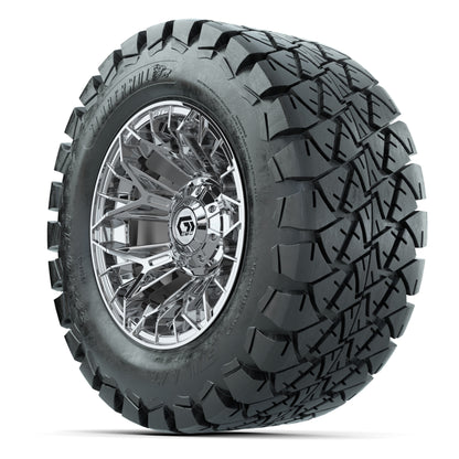 GTW® Stellar Chrome 12 in Wheels with 22X10-12 Timberwolf All-Terrain Tires – Full Set