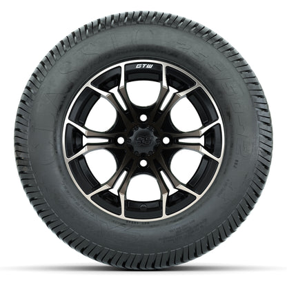 GTW® Spyder Matte Black/Bronze 12 in Wheels with 255/50-12 Excel Classic Street Tires – Full Set