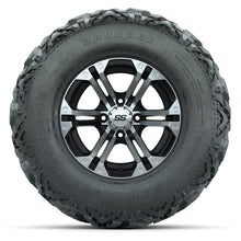 GTW® Specter Black/Machined 12 in Wheels with 25X10-12 Barrage Mud Tires – Full Set