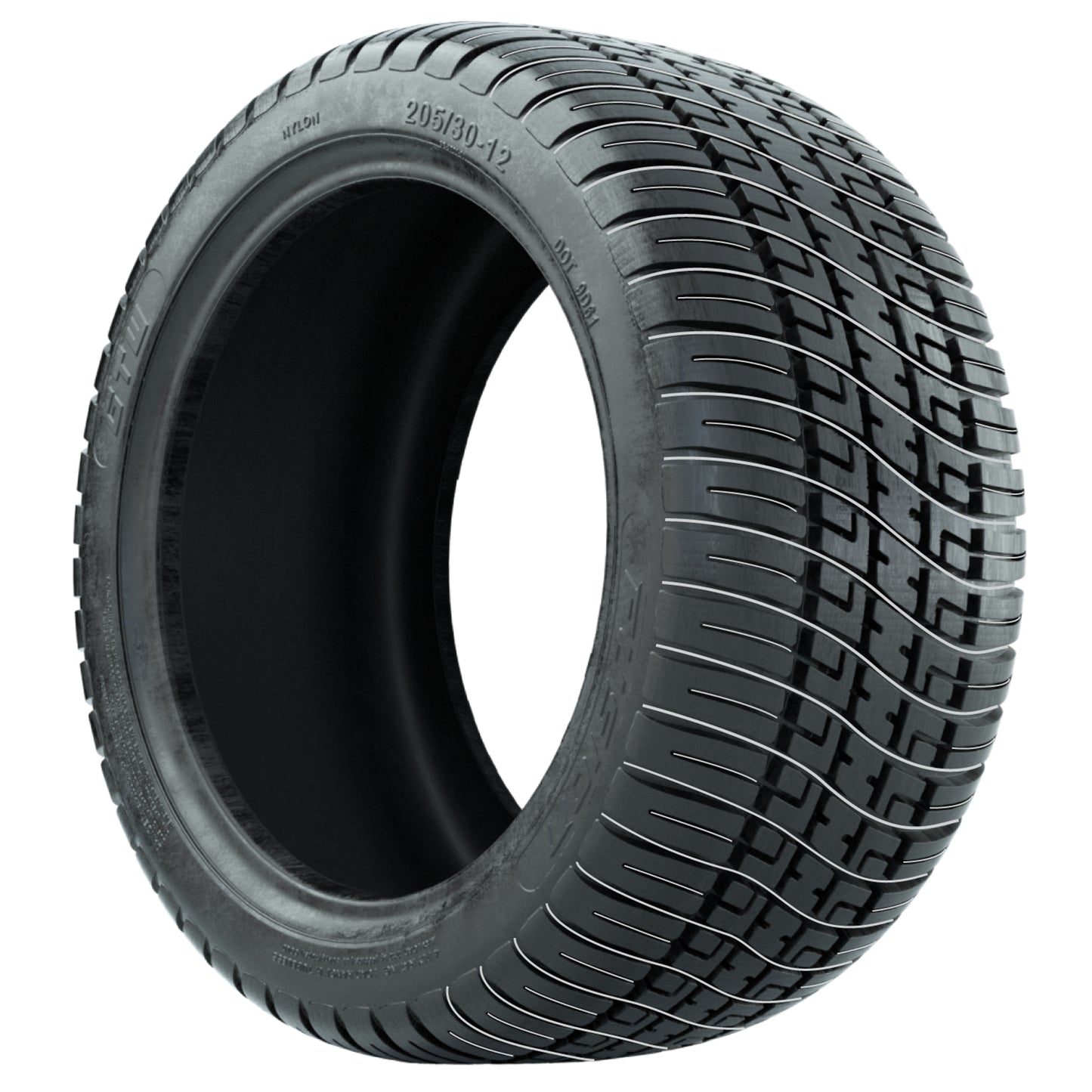 GTW® Stealth Gloss Black/Red 14 in Wheels with 205/30-14 Fusion Street Tires – Full Set