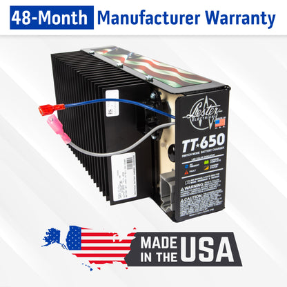 Lester TT-650W Battery Charger with DC 2-Pin Cord for Yamaha G19 & G22