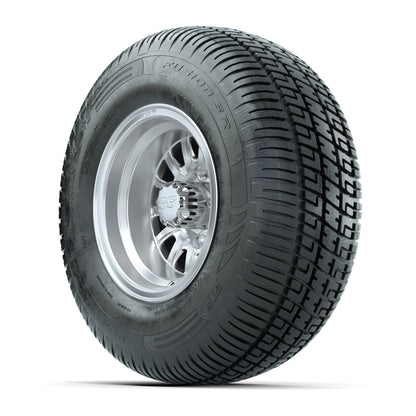 10" GTW Medusa Silver and Machined Wheels with 20" Fusion Street Tires - Set of 4