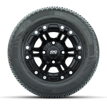 GTW Specter Matte Black 10 in Wheels with 205/50-R10 Fusion S/R Radial Steel Belt Street Tires – Full Set