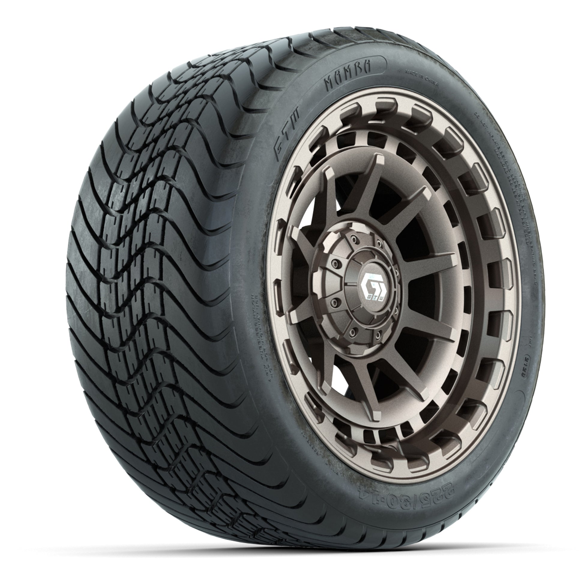 GTW Barricade Bronze 14 in Wheels with 225/30-14 Mamba Street Tires – Full Set