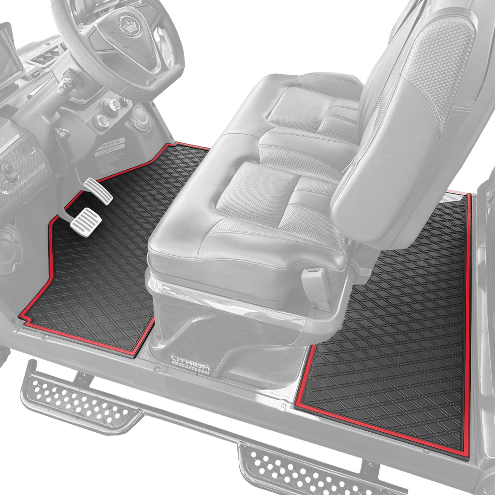 Xtreme Front & Middle Floor Mats for Evolution D5 Ranger & Maverick – Black/Red