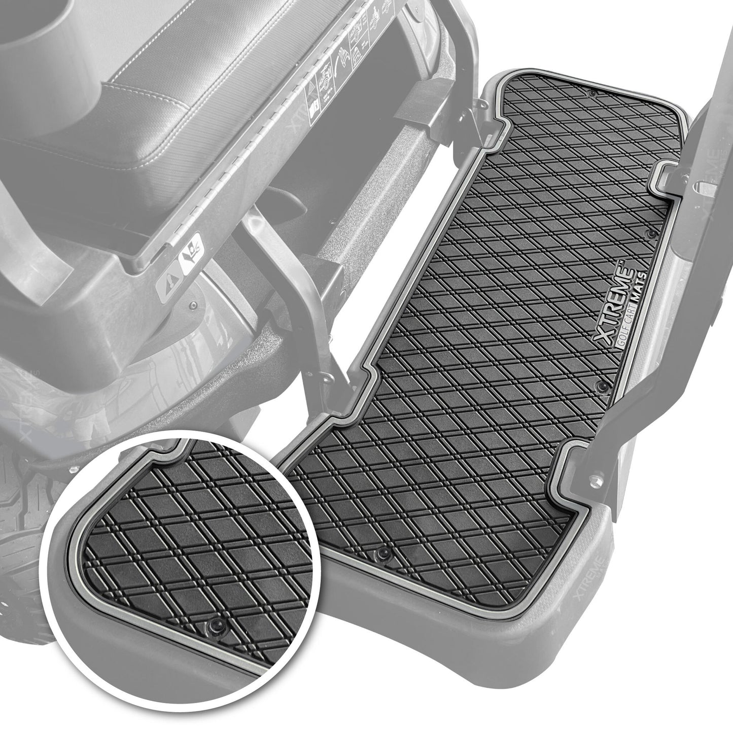 Xtreme Floor Mats for EZGO L6 Rear Seat Mat - Black/Gray