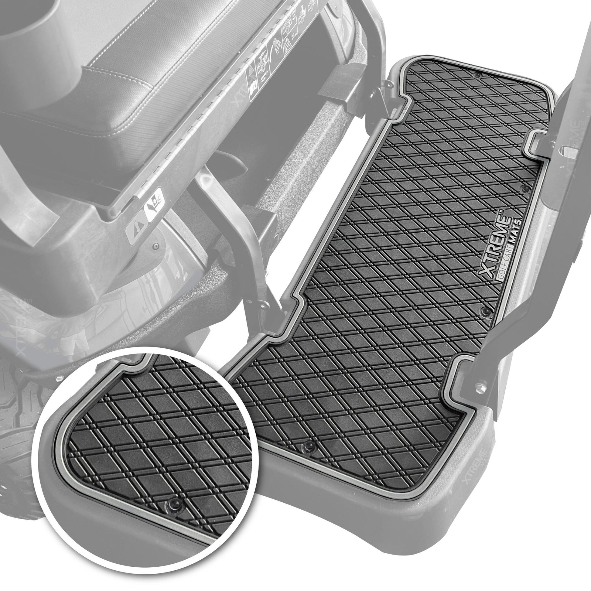 Xtreme Floor Mats for EZGO L6 Rear Seat Mat - Black/Gray