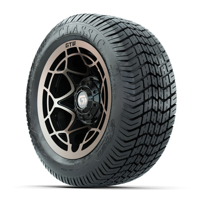 GTW® Nexus Black/Bronze 12 in Wheels with 215/40-12 Excel Classic Street Tires – Full Set