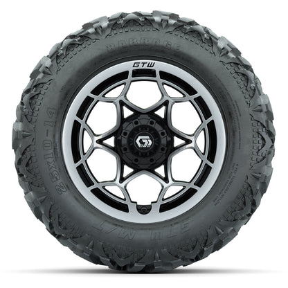 GTW Nexus Black/Silver 14 in Wheels with 25x10-14 Barrage Mud Tires – Full Set