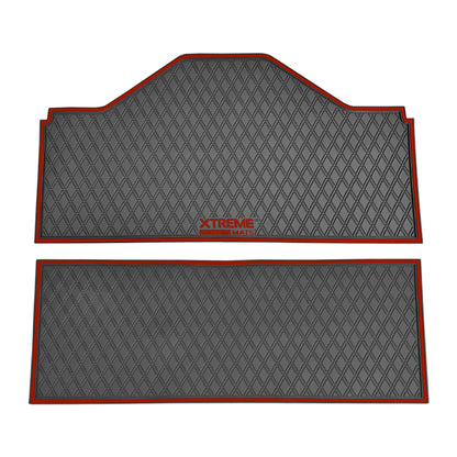 Xtreme Floor Mats for Evolution D5 4F - 2 Piece Set Black/Flamenco Red