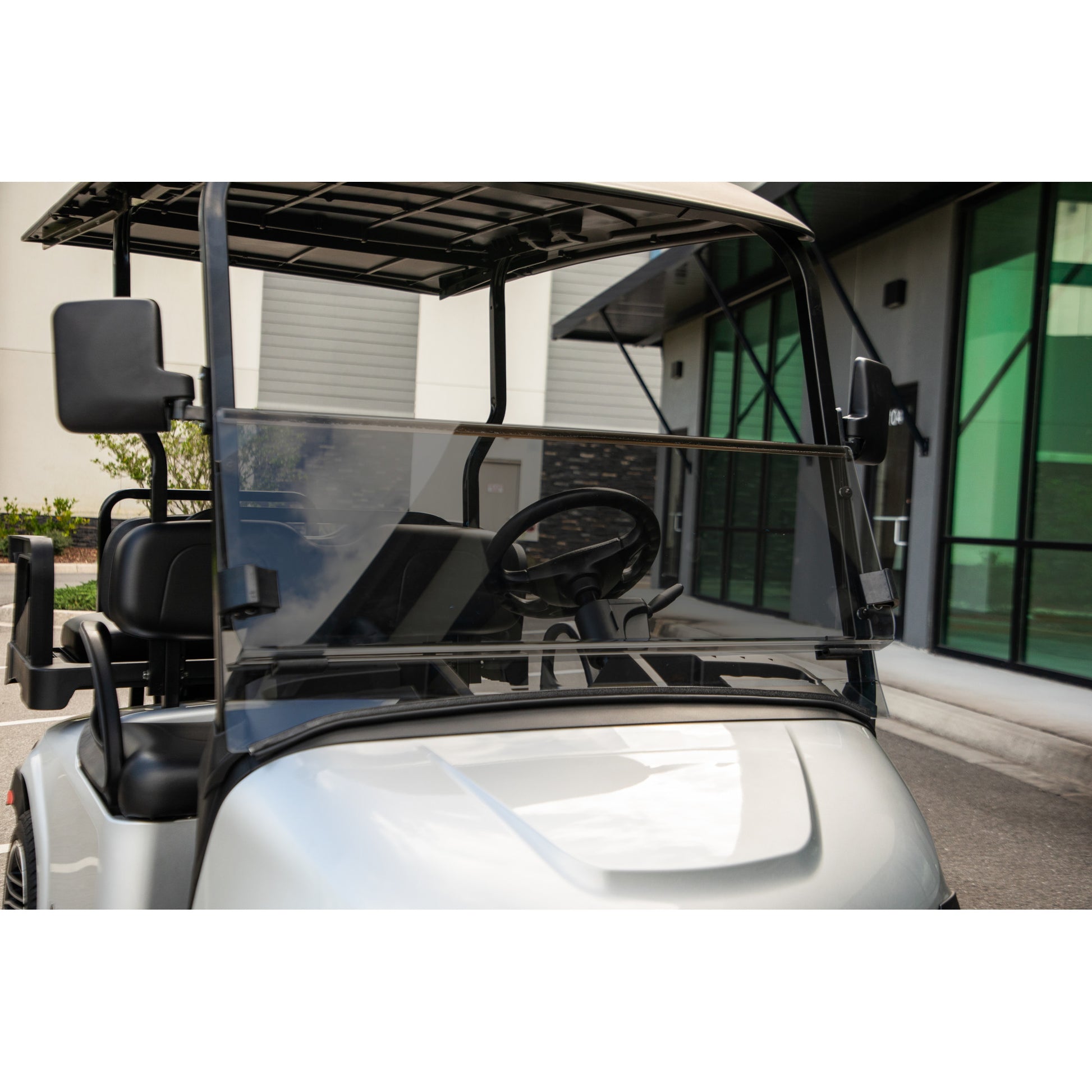 RedDot EZGO RXV with Modular Top Tinted Folding 3/16" Windshield with Rubber Trim (Years 2024-Up)