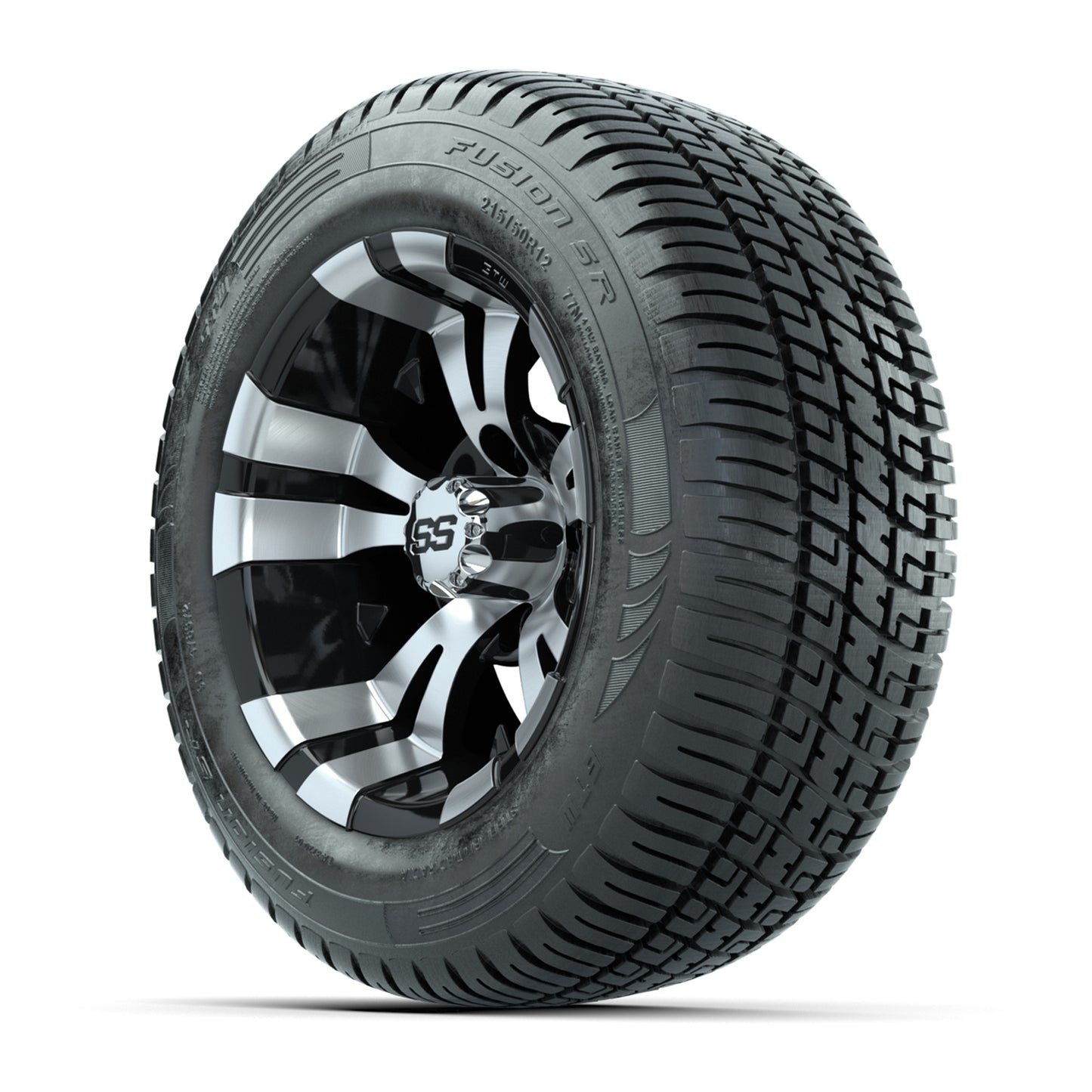 Set of (4) 12 in GTW Vampire Wheels with 215/50-R12 Fusion S/R Street Tires