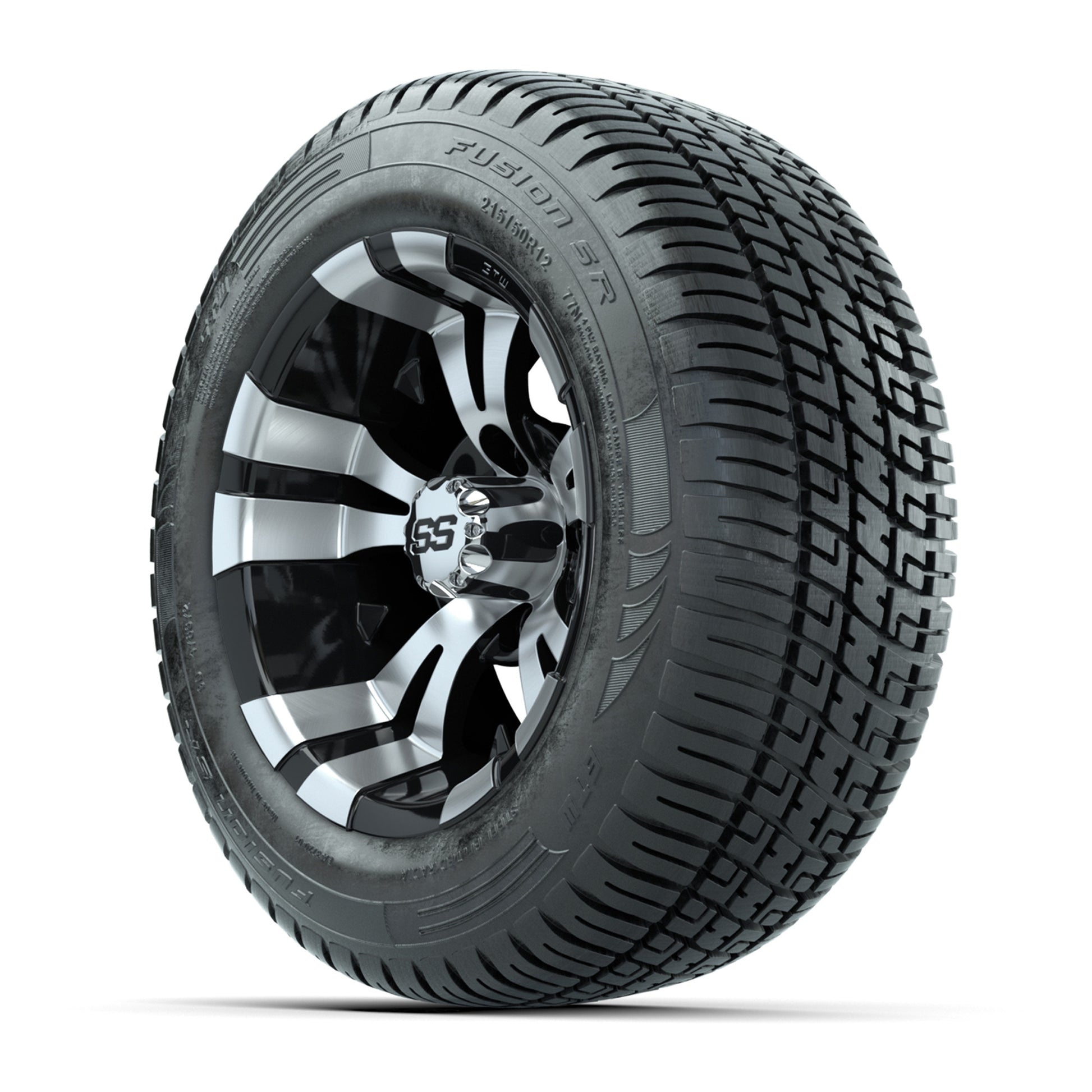 Set of (4) 12 in GTW Vampire Wheels with 215/50-R12 Fusion S/R Street Tires