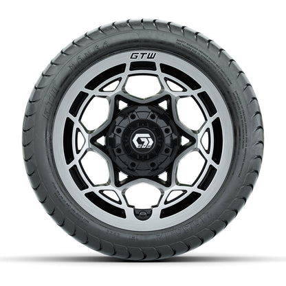 GTW® Nexus Gloss Black 12 in Wheels with 215/35-12 Mamba Street Tires – Full Set