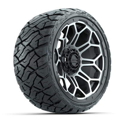 GTW® Bravo Matte Gray/Machined 14 in Wheels with 205/35-R14 Maverick Low-Profile All-Terrain Tires - Full Set