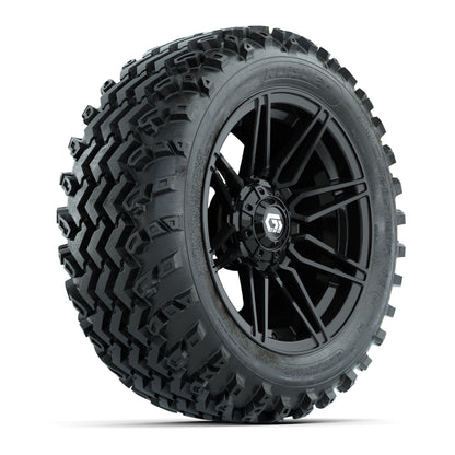 GTW® Stealth Gloss Black 14 in Wheels with 23X10-14 Rogue All-Terrain Tires – Full Set