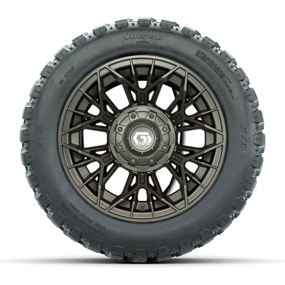 GTW® Stellar Matte Bronze 12 in Wheels with 20X10-12 Nomad Steel Belt Radial All-Terrain Tires - Full Set