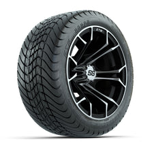GTW Spyder Black and Machined 12 in Wheels with 18in Mamba Street Tires – Set of 4