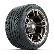 GTW® Vandal Bronze/Machined 12 in Wheels with 215/40-R12 Fusion GTR Steel Belt Radial Street Tires – Full Set