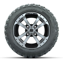 GTW® Storm Trooper Black/Machined 12 in Wheels with 22X11-R12 Nomad Steel Belt Radial All-Terrain Tires - Full Set