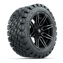 GTW® Stealth Gloss Black/Machined 14 in Wheels with 22x10-14 Timberwolf All-Terrain Tires – Full Set