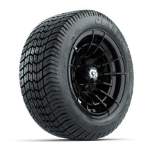 GTW® Boost Gloss Black 12 in Wheels with 215/40-12 Excel Classic Street Tires – Full Set