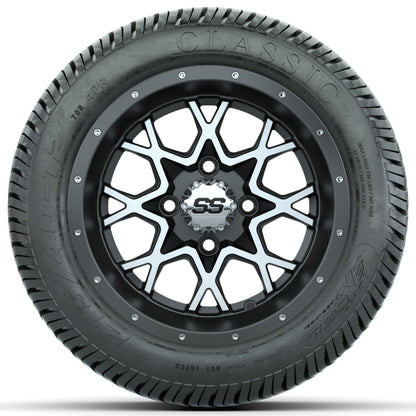 Set of (4) 12 in GTW Vortex Wheels with 215/40-12 Excel Classic Street Tires