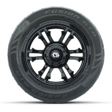 GTW® Shogun Gloss Black 14 in Wheels with 255/45-R14 Fusion GTR Steel Belt Radial Street Tires – Full Set