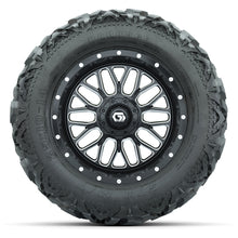 GTW Helix Black/Machined 14 in Wheels with 25x10-14 Barrage Mud Tires – Full Set