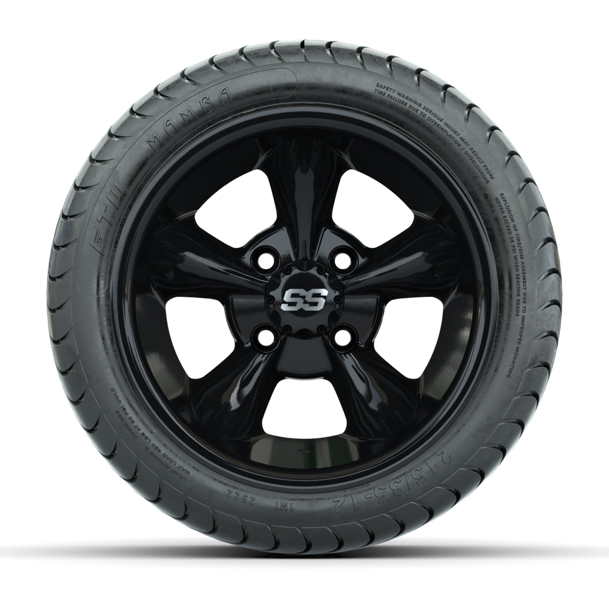 GTW Godfather Black 12 in Wheels with 215/35-12 Mamba Street Tires – Full Set
