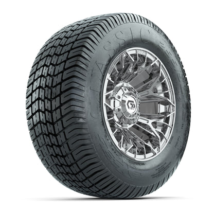 GTW® Stellar Chrome 12 in Wheels with 255/50-12 Excel Classic Street Tires – Full Set