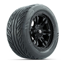 GTW® Shogun Gloss Black 14 in Wheels with 255/45-R14 Fusion GTR Steel Belt Radial Street Tires – Full Set
